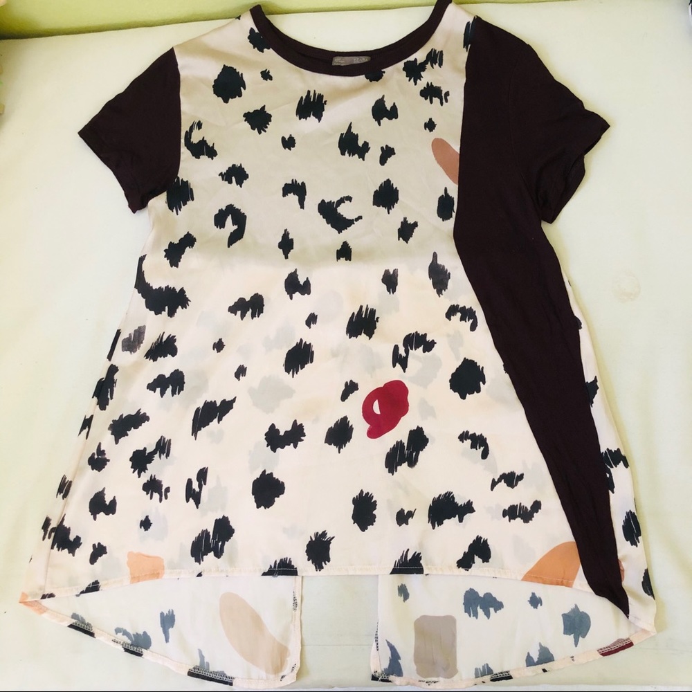 ⭐️ 3 for $20 Zara Animal Print Open Back Burgundy Top Small